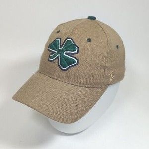 Notre Dame Fighting Irish Fitted Zephyr Size 7 Baseball Hat Cap Khaki Shamrock